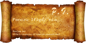 Penczu Ifigénia névjegykártya
